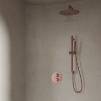 Saniclear Copper inbouw regendouche rond met 30cm hoofddouche, muurarm en glijstang geborsteld koper - thumbnail