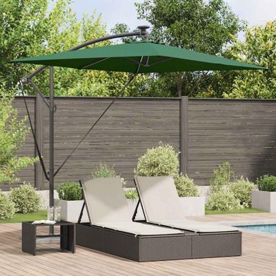 Cantilever Banana Parasol met slot Groen 294 x 200 x 254 cm