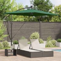 Cantilever Banana Parasol met slot Groen 294 x 200 x 254 cm