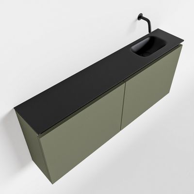 Toiletmeubel Mondiaz Ture | 120 cm | Meubelkleur Army | Eden wastafel Urban Rechts | Zonder kraangat
