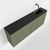 Toiletmeubel Mondiaz Ture | 120 cm | Meubelkleur Army | Eden wastafel Urban Rechts | Zonder kraangat