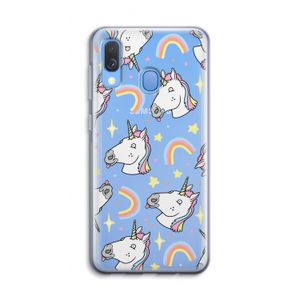 Rainbow Unicorn: Samsung Galaxy A40 Transparant Hoesje