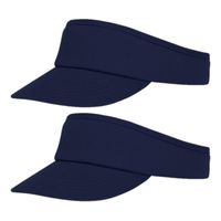 4x stuks navy blauwe zonneklep pet voor volwassenen - thumbnail