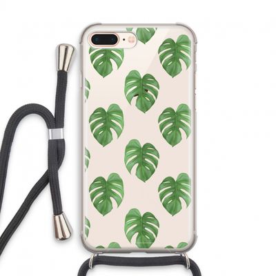 Monstera leaves: iPhone 8 Plus Transparant Hoesje met koord