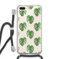 Monstera leaves: iPhone 8 Plus Transparant Hoesje met koord