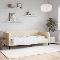 Slaapbank 90x200 cm stof crmekleurig