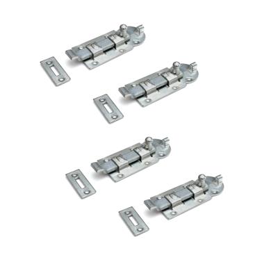 Rolschuif - 4x stuks - staal verzinkt - met bocht - 4,4 x 10 cm - poortgrendels - Poortsluiting
