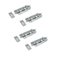 Rolschuif - 4x stuks - staal verzinkt - met bocht - 4,4 x 10 cm - poortgrendels - Poortsluiting