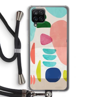Bold Rounded Shapes: Samsung Galaxy A12 Transparant Hoesje met koord