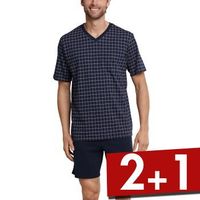 Schiesser Day and Night Short Check Pyjama 3XL-6XL