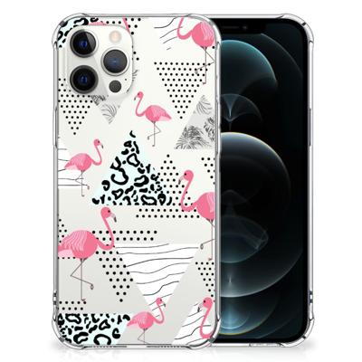 iPhone 12 Pro Max Case Anti-shock Flamingo Triangle iPhone 12 Pro Max Case Anti-shock Flamingo Triangle