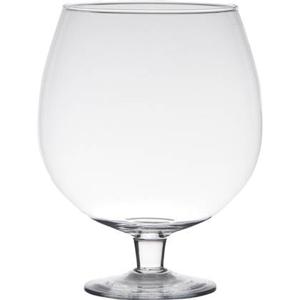 Hakbijl Glass Vaas Brandy - op voet - transparant - glas - 24 cm