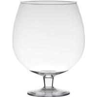 Hakbijl Glass Vaas Brandy - op voet - transparant - glas - 24 cm