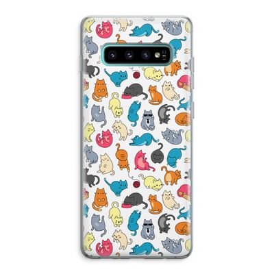 Kleurrijke katten: Samsung Galaxy S10 Plus Transparant Hoesje