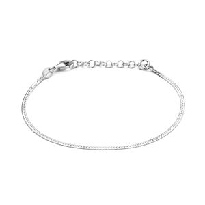 Armband Fantasie Plat zilver 1,7 mm 19 cm