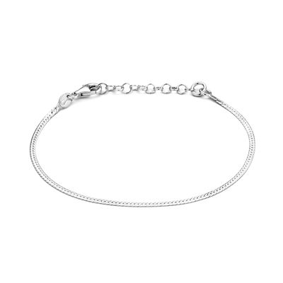 Armband Fantasie Plat zilver 1,7 mm 19 cm