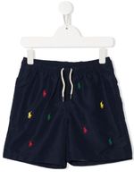 POLO RALPH LAUREN KIDS short de bain à logo brodé intégral - Bleu