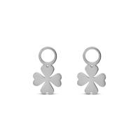 Oorbelhangers klavertje - Stainless steel - Zilver
