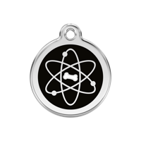 Atom Black roestvrijstalen hondenpenning medium/gemiddeld dia. 3 cm - Reddingo Atom Black roestvrijstalen hondenpenning medium/gemiddeld dia. 3 cm - Reddingo