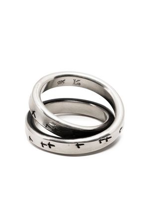WERKSTATT:MÜNCHEN bague Bird Flight à design superposé - Argent