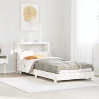 Bedframe zonder matras massief grenenhout wit 90x200 cm