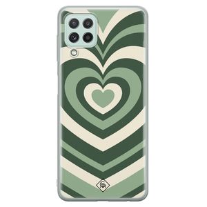 Samsung Galaxy A22 4G siliconen hoesje - Hart swirl groen