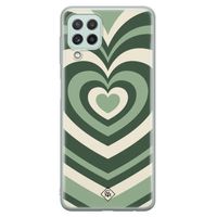 Samsung Galaxy A22 4G siliconen hoesje - Hart swirl groen