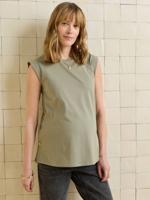 Mouwloze zwangerschaps-t-shirt van biologisch katoen kaki