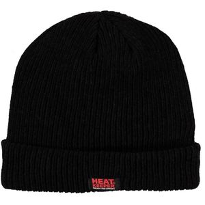 Thermo muts/beanie zwart voor dames