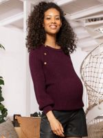 Zwangerschap en borstvoedingstrui Romain ENVIE DE FRAISE aubergine