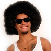 pruik afro zwart