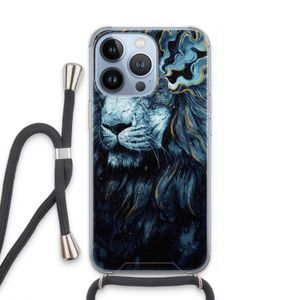 Darkness Lion: iPhone 13 Pro Transparant Hoesje met koord
