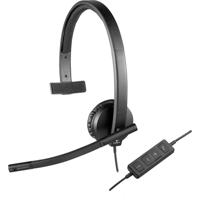 Logitech H570e On Ear headset Computer Kabel Mono Zwart Ruisonderdrukking (microfoon) Volumeregeling, Microfoon uitschakelbaar (mute)