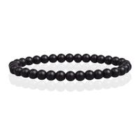 6mm Memphis Natuursteen Armband - Matte Onyx