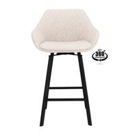 Haluta Barkruk Tessa met armsteun - Draaibaar - Crème (zithoogte 65cm)