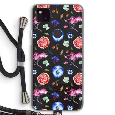 Bloemetjes: Pixel 4a 5G Transparant Hoesje met koord