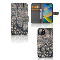 iPhone 14 Plus | Telefoonhoesje | Met pasjeshouder | Krokodillenprint