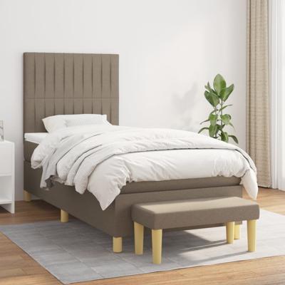 Boxspring met matras stof taupe 80x200 cm