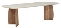 DTP Home Deens Ovale Eettafel 'Nova' Travertin en teakhout, 250 x 110cm