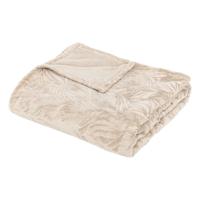 Atmosphera Plaid/bankdeken/bedsprei Leafes - beige - 180 x 230 cm - 2 persoons