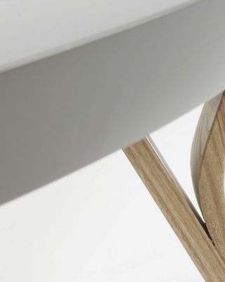 Kave Home Kave Home Dilos rond, hout grijs,, 90 x 32 x 90 cm