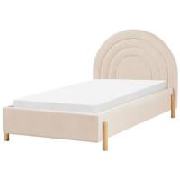 Beliani - ANET - Bed - Beige - 90 x 200 cm - Fluweel