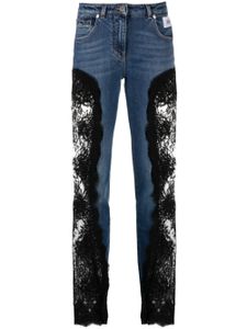 Dolce & Gabbana lace-insert skinny jeans - Bleu