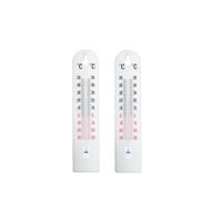 Set van 2x witte thermometer voor binnen en buiten 20 cm kunststof - thumbnail