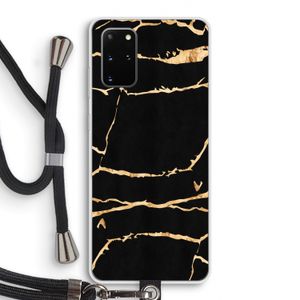 Gouden marmer: Samsung Galaxy S20 Plus Transparant Hoesje met koord