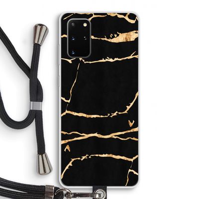 Gouden marmer: Samsung Galaxy S20 Plus Transparant Hoesje met koord