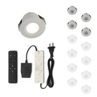Set LED-inbouwspot met afstandsbediening Valdeno wit 3W dimbaar IP44 1-12 stuks