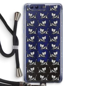 Zwarte poes: Honor 9 Transparant Hoesje met koord