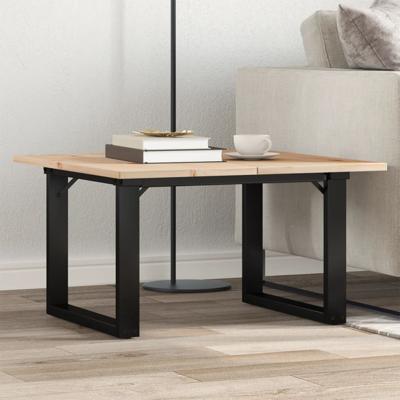 Salontafel O-frame 70x70x40 cm massief grenenhout en staal
