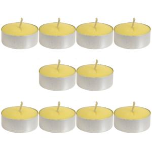 Citronella waxinelichtjes/theelichtjes - 10x - geel - citrusgeur - anti mug - geurkaars